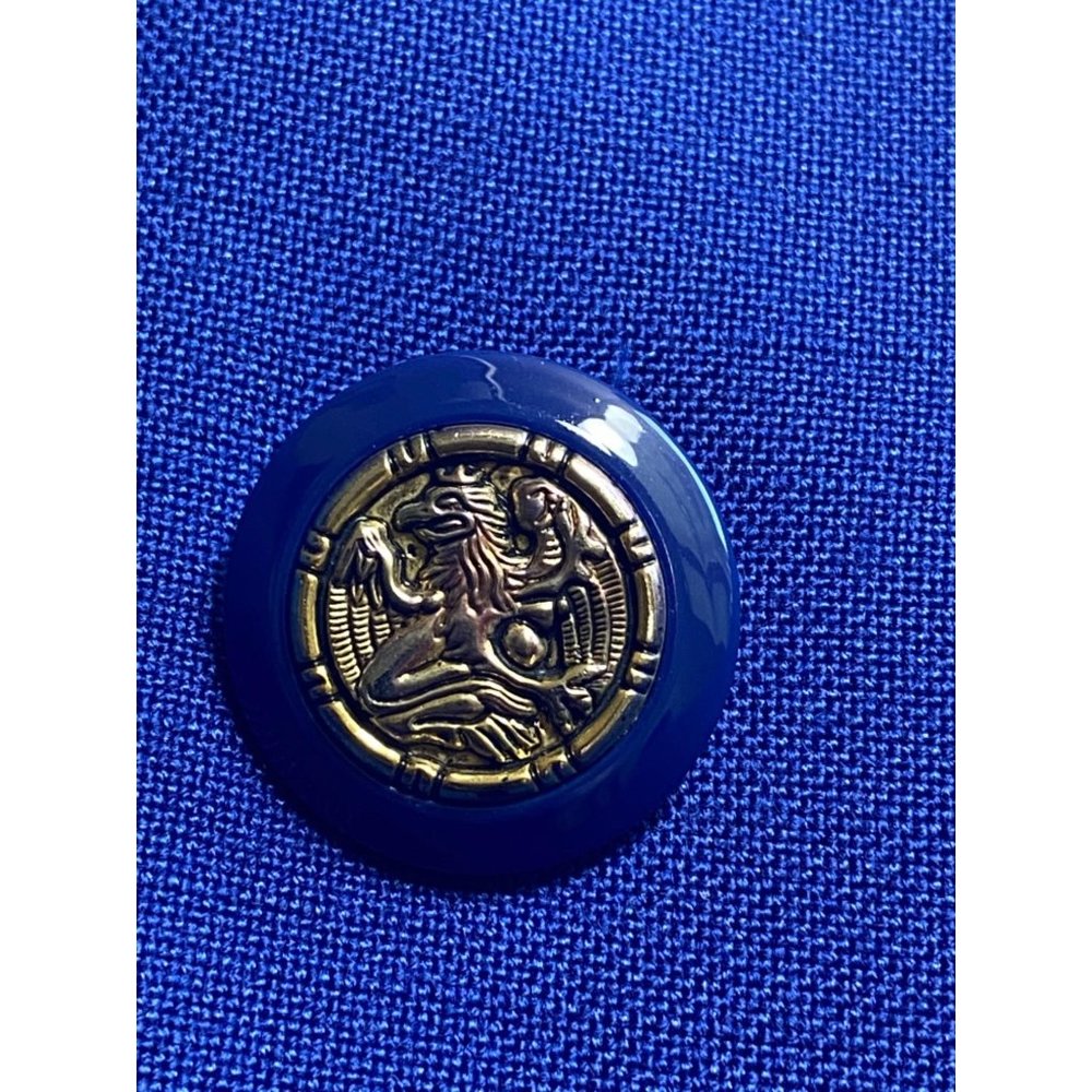 Kasper for A.S.L. 90s Jacket Vintage Cobalt Blue Gold Dragon Buttons Woman’s 16 - Picture 8 of 11